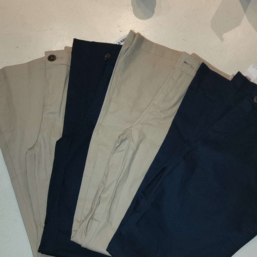 4 pairs uniform pants blue and khaki